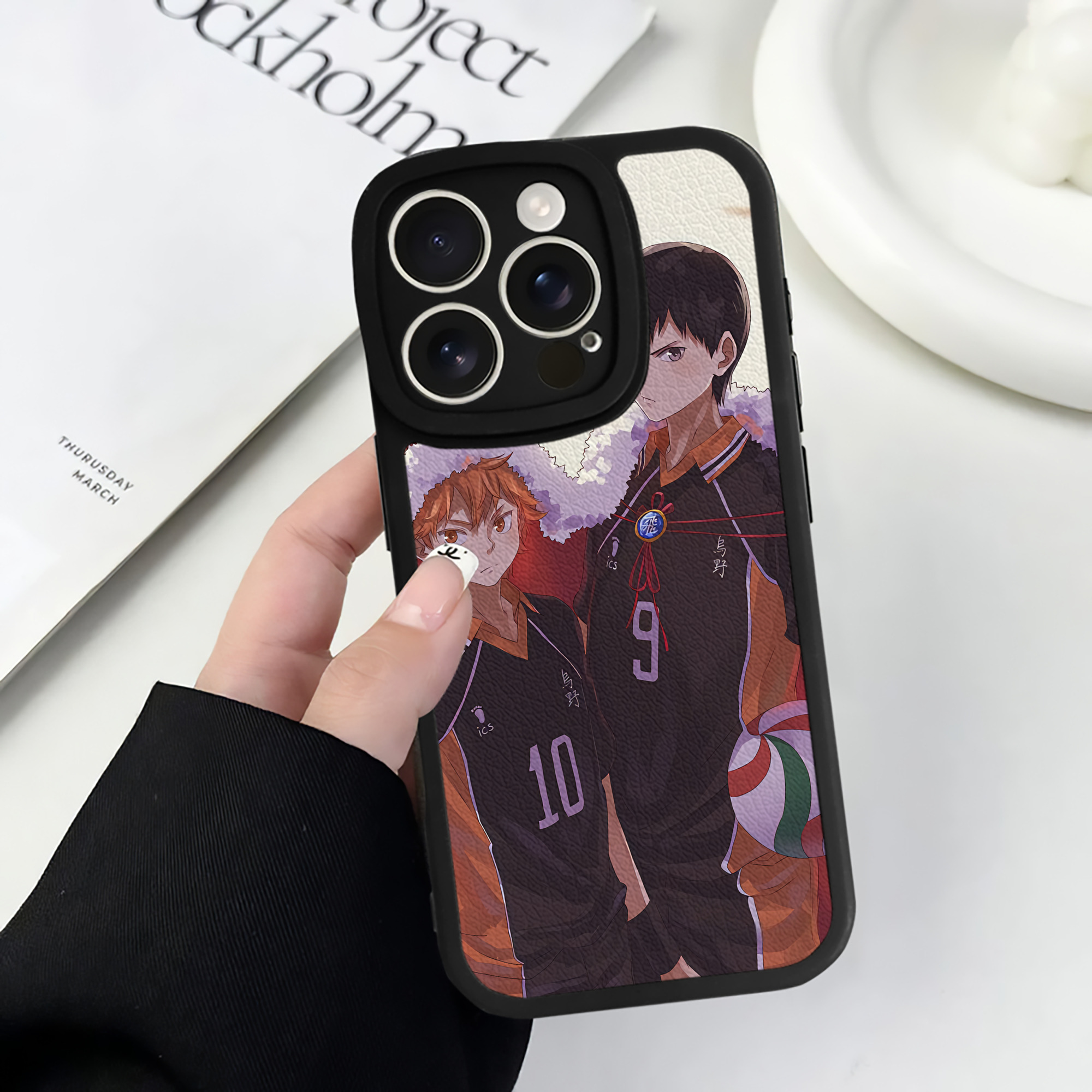 （画像用） ハイキュー!! Haikyu!! 【iPhone 16シリーズ対応】シリコンスマホケース（レザー調） 材質：シリコン